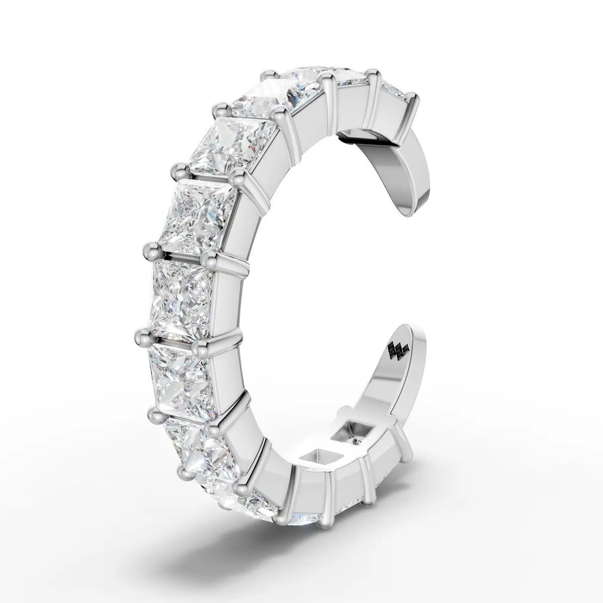 Princess Cut Diamond Ear Cuff Hoop